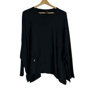 Women's Black Bamboo Yoga Flow Top